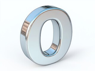 3D metallic number zero ultra-clean design minimalism modern style photorealistic render