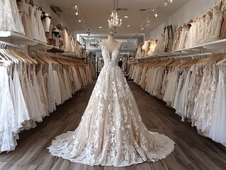 Bridal Gown Boutique Interior.