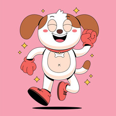 Happy dog cartoon mascot