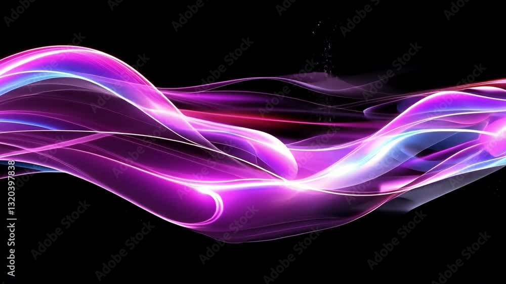 Poster colorful abstract light waves black background create dynamic and vibrant visual effect with flowing