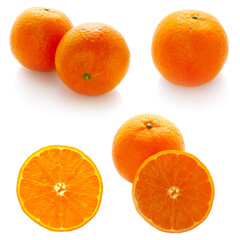 fresh juicy oranges isolated on a white background