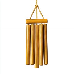 Rustic Wooden Wind Chimes A Calming Home Decor Element, Generative AI.