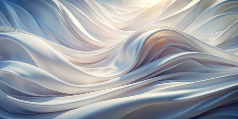Obraz premium Abstract White Fabric Texture, Minimalist Background, Rippled Cloth, Clean Design, Surreal Photography