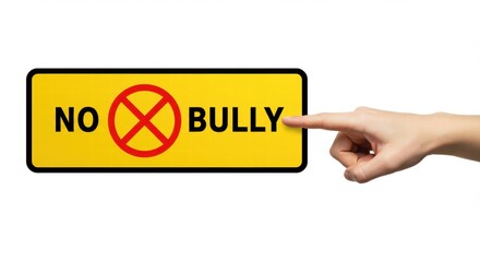 a person's hand showing an anti-bullying symbol