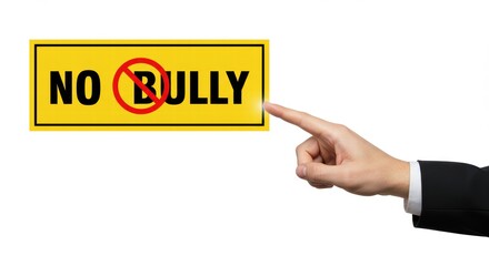 a person's hand showing an anti-bullying symbol