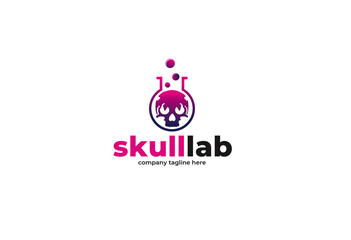 Black and Pink Skull Lab Logo