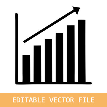 Graph with a reduction report. A dagram showing the recession and bankruptcy. Business and finance concept. Vector illustration