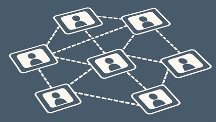 A Vibrant Network Of Interconnected Individuals Forming A Strong Community, Depicted With Simple White Icons On A Dark Grey Background