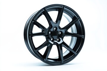 Fototapeta premium High quality car wheel rim with sharp details showcased on a clean white background