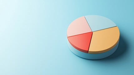 Fototapeta premium budget expenses optimization concept. Colorful pie chart on a blue background representing data analysis.