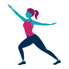 silhouette of a girl exercise