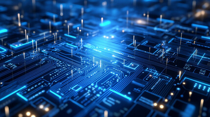 High-Tech Circuit Board Background for Digital Tech Presentations