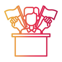 democracy Line Gradient Icon