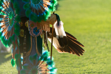 Colorful Native American traditional regalia at a pow wow