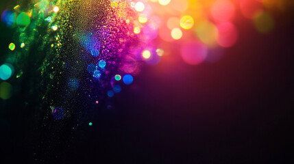 Rainbow Refraction Light Lens Effect on Black Background