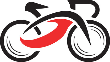 Obraz premium Stylish Black and Red Outline Bicycle Graphic