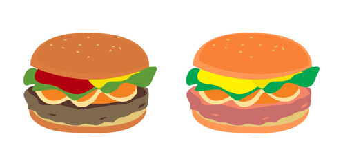 burger vector isolated cartoon clip art
