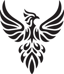 Fototapeta premium Striking Black and White Phoenix Design