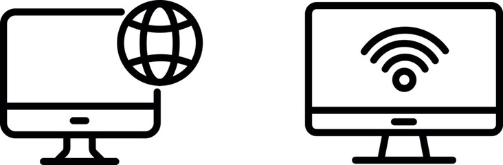 "Internet Computer Technology Icon Representing Digital Connectivity, Data Processing, and Online Innovation"