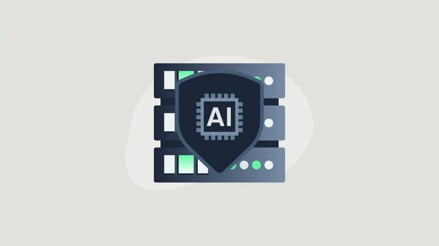 Server AI protection for technology companies. Suitable for cybersecurity, data protection, and artificial intelligence concepts.