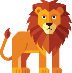 Stylized Lion Vector Illustration with Mane, Bold vector lion design with a stylized mane and strong expression, perfect for animal-themed graphics and wildlife illustrations.
