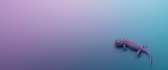 Obraz premium Pastel Gecko on Gradient Background - Minimalism