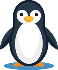 Cute Penguin Vector Illustration, Adorable penguin vector design with bright colors, perfect for children’s themes and playful illustrations.

