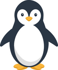 Obraz premium Cute Penguin Vector Illustration, Adorable penguin vector design with bright colors, perfect for children’s themes and playful illustrations.