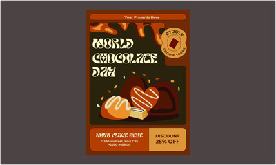 Vector Illustration of World Chocolate Day Flyer