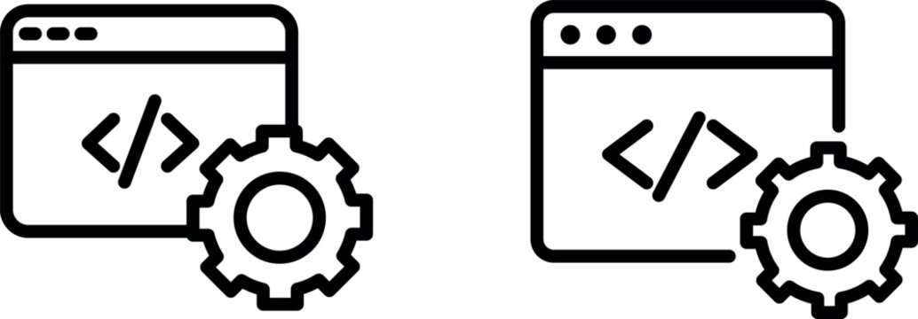 "Web Development Icon Representing Coding, Website Creation, and Digital Technology"