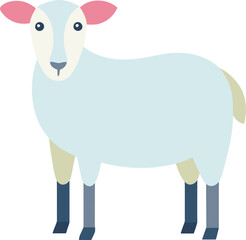 Cute sheep vector illustration with pastel colors, A simple and adorable vector illustration of a sheep with pastel colors, perfect for animal-themed and children's designs.

