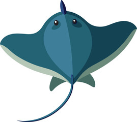 Cute manta ray vector illustration with teal colors, A playful vector illustration of a manta ray with teal colors, perfect for ocean-themed and animal-related designs.
