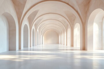 Minimalist White Room with Arches and Bright Lighting: A Showcase of Contemporary Architecture and Elegant Design