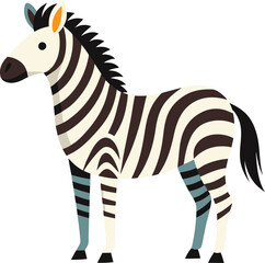 Colorful zebra vector illustration with stripes, A playful vector illustration of a zebra with vibrant stripes and creative color accents, ideal for artistic and animal-themed designs.  © PixelArtBox