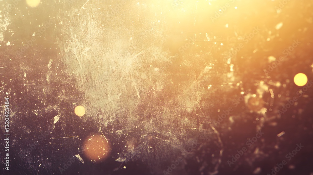 Poster abstract texture with scratches and light bokeh effects across the screen