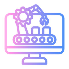 manufacture Line Gradient Icon