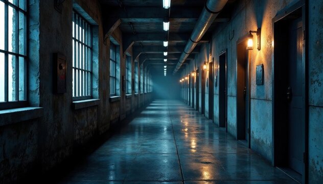 Seamless pattern of realistic prison cell bars , captivity, metal, gate