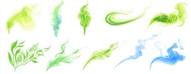 Fototapeta premium Abstract Watercolor Green and Blue Paint Splatter Texture Background