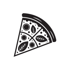 pizza silhouette vector clip art logo design illustration