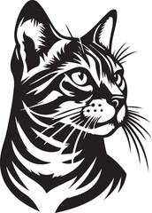 Obraz premium Bengal cat vector in black and white