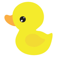 Cute little rubber duckling  vector cartoon illustration
