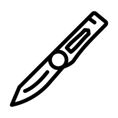 knife foldable rock climbing line icon vector illustration