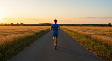 Fototapeta premium A man jogging in the morning