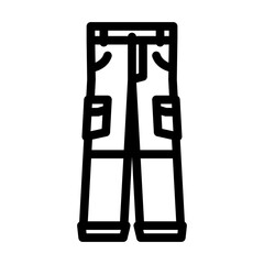 convertible pants ultralight hiking line icon vector illustration