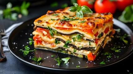 Vegetarian Lasagna with Fresh Vegetables