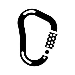 carabiners rock climbing glyph icon vector illustration
