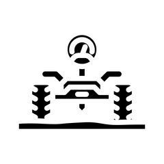 soil analysis robot harvests glyph icon vector illustration