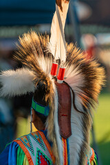 Colorful Native American traditional regalia at a pow wow