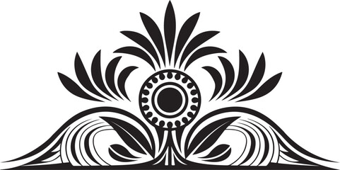 Ornamental Floral Border Vector, Vintage Flourish Design, Elegant Swirl Decoration