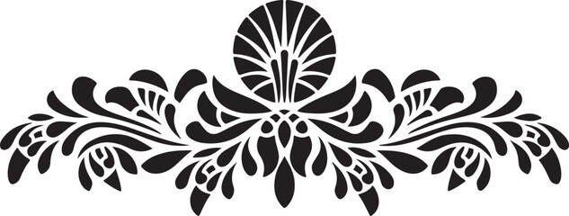 Ornamental Floral Border Vector, Vintage Flourish Design, Elegant Swirl Decoration